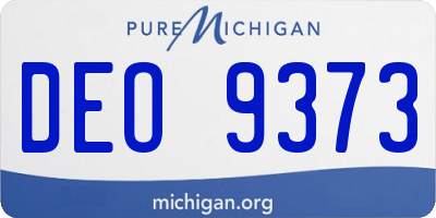 MI license plate DEO9373