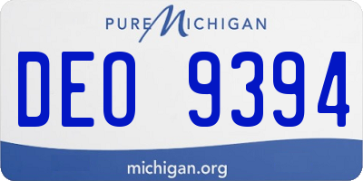 MI license plate DEO9394