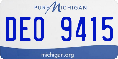MI license plate DEO9415