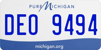 MI license plate DEO9494