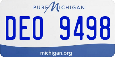 MI license plate DEO9498