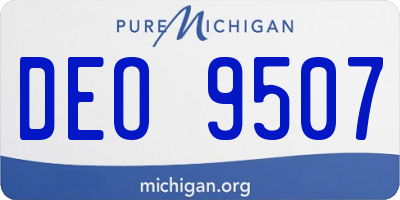 MI license plate DEO9507