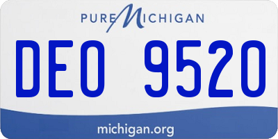 MI license plate DEO9520