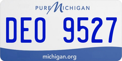 MI license plate DEO9527