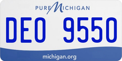 MI license plate DEO9550