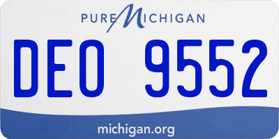 MI license plate DEO9552