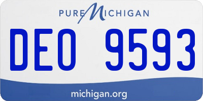 MI license plate DEO9593