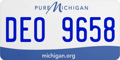 MI license plate DEO9658
