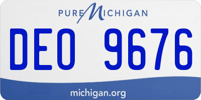 MI license plate DEO9676