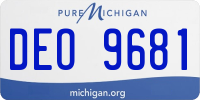 MI license plate DEO9681