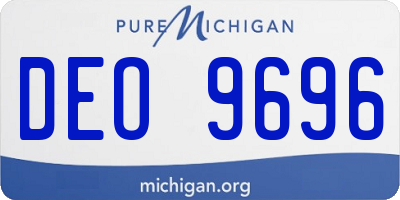 MI license plate DEO9696