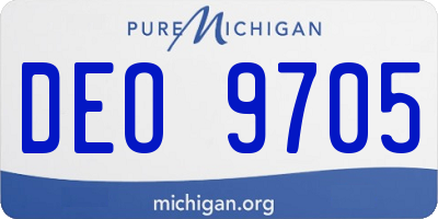 MI license plate DEO9705