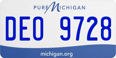 MI license plate DEO9728