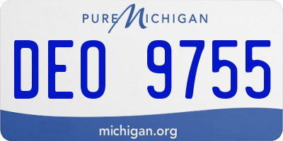 MI license plate DEO9755