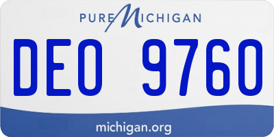 MI license plate DEO9760
