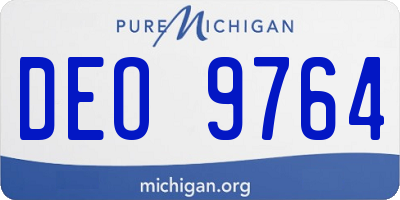 MI license plate DEO9764