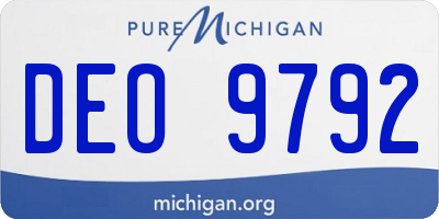 MI license plate DEO9792