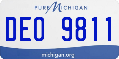 MI license plate DEO9811