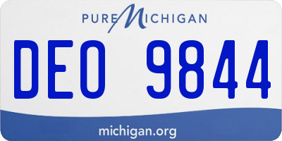 MI license plate DEO9844