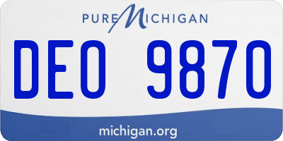 MI license plate DEO9870