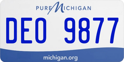 MI license plate DEO9877
