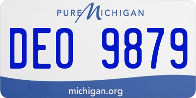 MI license plate DEO9879