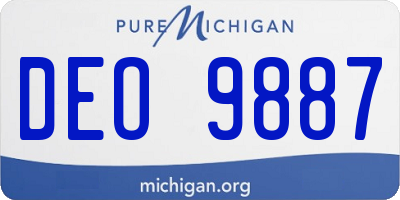 MI license plate DEO9887