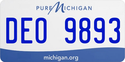 MI license plate DEO9893