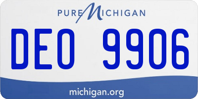 MI license plate DEO9906