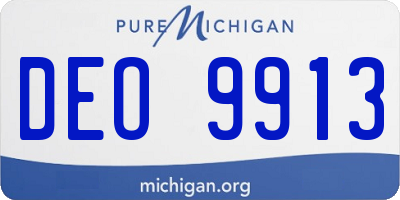 MI license plate DEO9913
