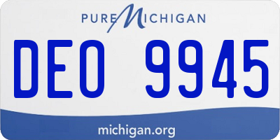 MI license plate DEO9945