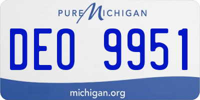 MI license plate DEO9951