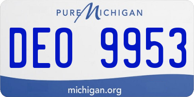MI license plate DEO9953