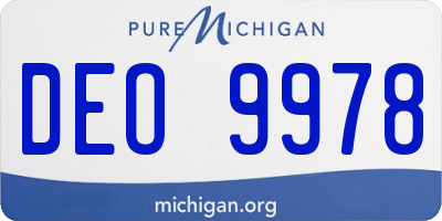 MI license plate DEO9978