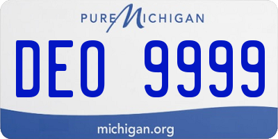 MI license plate DEO9999