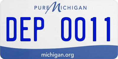 MI license plate DEP0011
