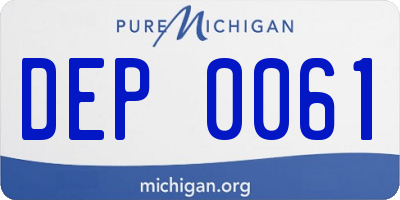 MI license plate DEP0061