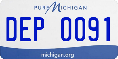MI license plate DEP0091