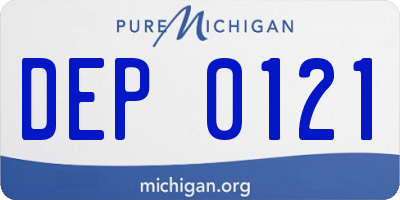 MI license plate DEP0121