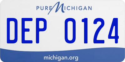 MI license plate DEP0124