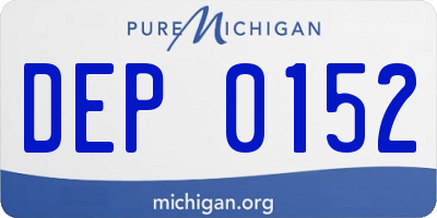 MI license plate DEP0152