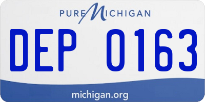 MI license plate DEP0163