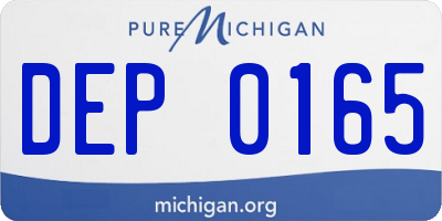 MI license plate DEP0165
