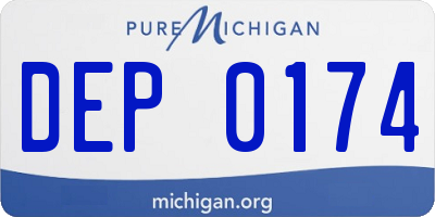 MI license plate DEP0174