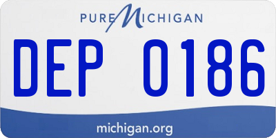 MI license plate DEP0186