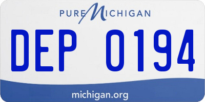 MI license plate DEP0194