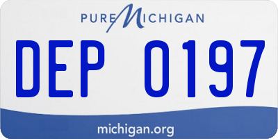 MI license plate DEP0197