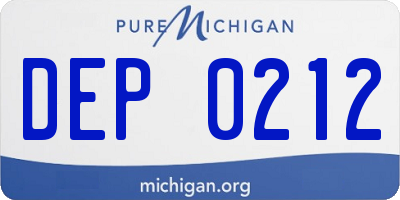MI license plate DEP0212