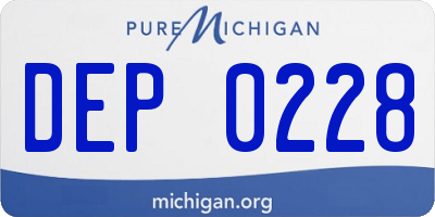 MI license plate DEP0228
