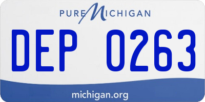 MI license plate DEP0263